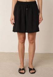 Czarne Letnie Szorty Casual z Wysokim Stanem z Dużą Zawartością Wiskozy Agarione. Czarne szorty damskie Born2be, na lato, l, bez wzorów, z materiału, casualowe, z podwyższonym stanem. Za 29.99 zł.