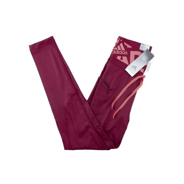 Legginsy treningowe damskie Adidas. Czerwone bielizna termoaktywna damska Adidas, bez wzorów, z poliesteru. W wyprzedaży za 122.00 zł.