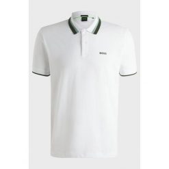 Polo BOSS Paddy AP BIANCO (50538101-100). Białe koszulki polo męskie Boss, m, bez wzorów, sportowe, bez ramiączek. Za 329.00 zł.