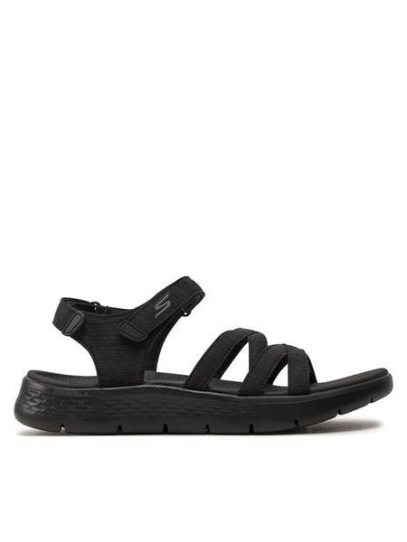 Skechers Sandały Go Walk Flex Sandal-Sunshine 141450/BBK Czarny. Czarne sandały damskie Skechers, bez wzorów, z materiału, bez obcasa, na płaskiej podeszwie, bez zapięcia. Za 219.99 zł.