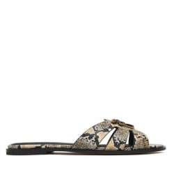 Klapki PINKO. Brązowe klapki damskie Pinko, bez wzorów, bez obcasa. Za 919.99 zł.