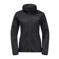 Kurtka softshellowa damska Jack Wolfskin Bornberg Hoody. Czarne kurtki sportowe damskie Jack Wolfskin, xs, bez wzorów, z softshellu, bez kaptura, trekkingowe. Za 259.99 zł.