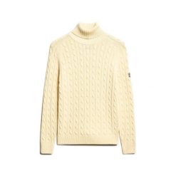 Sweter na plecionce z golfem damski Superdry. Białe swetry damskie Superdry., na zimę, bez wzorów, ze splotem, bez kołnierzyka, bez ramiączek, bez kaptura. Za 309.60 zł.