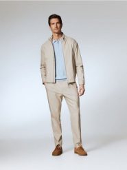 Kurtka ze stójką - beżowy. Brązowe kurtki męskie Reserved, l, bez wzorów, z tkaniny, bez kaptura. Za 199.99 zł.