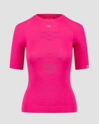 Koszulka biegowa damska X-Bionic Effektor Shirt różowa. Czerwone koszulki sportowe damskie X Bionic, l, bez wzorów, bez kołnierzyka, bez ramiączek, do biegania. Za 699.99 zł.