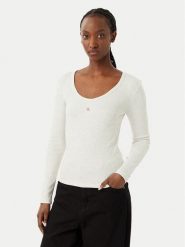 Calvin Klein Jeans Bluzka LV047D218G Szary jasny Slim Fit. Szare bluzki damskie Calvin Klein Jeans, s, bez wzorów, z bawełny, bez kołnierzyka, bez ramiączek. Za 209.99 zł.