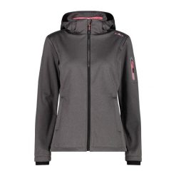 Damska kurtka turystyczna z kapturem CMP. Czarne kurtki sportowe damskie CMP, bez wzorów, z kapturem, trekkingowe. Za 388.50 zł.