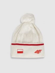 4F Czapka zimowa z wełną merino uniseks - biała M. Białe czapki i kapelusze męskie 4f, na zimę, bez wzorów, z wełny, klasyczne. Za 99.99 zł.
