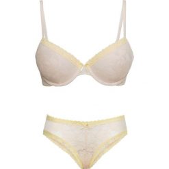Biustonosz usztywniany + figi hipster (2 części) bonprix beżowo-jasnożółty. Biustonosze marki bonprix. Za 54.99 zł.