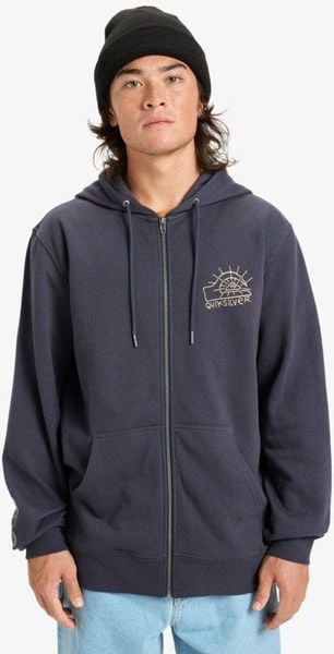 Quiksilver Zip Hoodie EQYFT05133-KSH0 Granatowe L. Bluzy męskie Quiksilver, l, bez wzorów, bez kaptura. Za 250.85 zł.