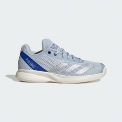 Buty Do Gry W Pickleball Courtflash. Niebieskie obuwie sportowe damskie Adidas, bez wzorów, tenisowe. Za 369.00 zł.