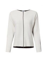 More & More Sweter damski z dzianiny Kobiety Sztuczne włókno biały|czarny wzorzysty, 42. Białe swetry damskie More & More, bez wzorów, z dzianiny, eleganckie, bez kołnierzyka, bez ramiączek, bez kaptura. Za 379.95 zł.