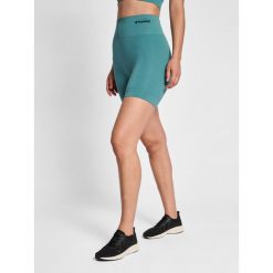 Szorty damskie Hummel Tif bezszwowe. Niebieskie legginsy sportowe damskie Hummel, bez wzorów, eleganckie, na fitness i siłownię. Za 120.00 zł.