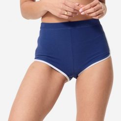 Dół kostiumu kąpielowego surfingowego damski Olaian Caro. Niebieskie bikini damskie OLAIAN, bez wzorów. Za 59.99 zł.