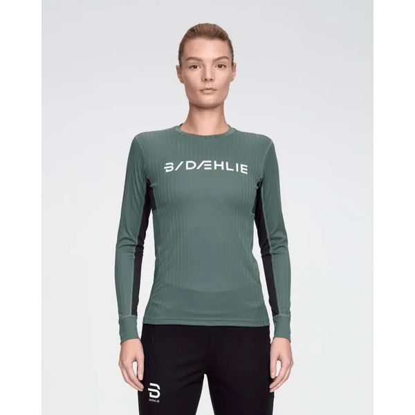 Damski top treningowy Daehlie Sportswear Tech. Zielone bielizna termoaktywna damska DAEHLIE, xl, bez wzorów, z poliesteru, bez ramiączek, długie. Za 303.00 zł.