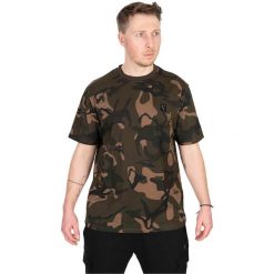 Koszulka Męska Wędkarska T-Shirt Fox Camo T. Brązowe t-shirty męskie FOX, m, bez wzorów, bez kołnierzyka. Za 91.99 zł.