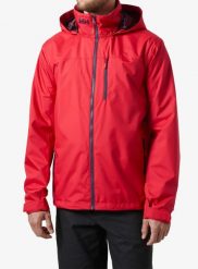 Kurtka przeciwdeszczowa męska Helly Hansen Crew Hooded Jacket 2.0. Czerwone kurtki męskie Helly Hansen, m, bez wzorów, z materiału, z kapturem. Za 774.70 zł.