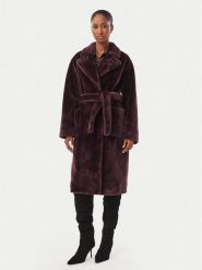Marella Futro Alaggio 2623456065 Bordowy Regular Fit. Czerwone płaszcze damskie Marella, bez wzorów, z futra, bez kaptura. Za 1,799.00 zł.