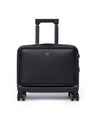 Guess Walizka kabinowa TMVESF P5243 Czarny. Czarne walizki męskie Guess, z aplikacjami, z syntetyku. Za 699.99 zł.