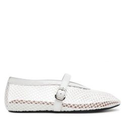 Baleriny Badura. Białe baleriny damskie Badura, bez wzorów, bez obcasa. Za 229.99 zł.