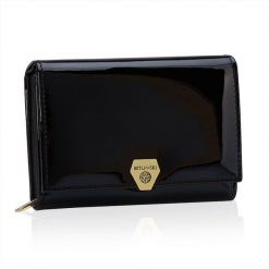 Portfel damski BETLEWSKI BPD-VS-11 CZARNY. Czarne portfele damskie Betlewski, bez wzorów, ze skóry. Za 169.00 zł.