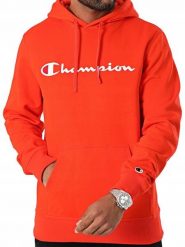 Bluza męska Champion Hooded. Niebieskie bluzy męskie Champion, m, bez wzorów, z bawełny, z kapturem. Za 215.99 zł.