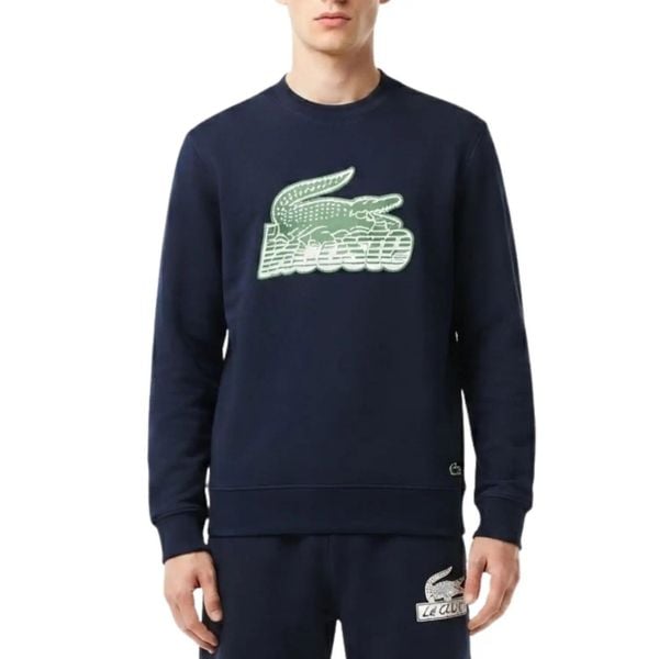 Bluza męska Lacoste SH5087. Niebieskie bluzy męskie Lacoste, m, bez wzorów, z bawełny, bez kaptura. Za 347.00 zł.
