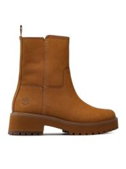 Timberland Botki Carnaby Cool Wrm Pull On Wr TB0A5VR8231 Brązowy. Brązowe botki damskie Timberland, z nubiku, bez obcasa, na płaskiej podeszwie, bez zapięcia. Za 679.99 zł.
