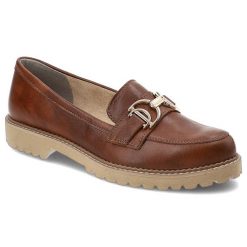 Brązowe Półbuty Armodo Eleganckie Mokasyny Damskie. Brązowe mokasyny damskie Armodo, bez wzorów, ze skóry, eleganckie, bez obcasa, bez zapięcia. Za 399.00 zł.