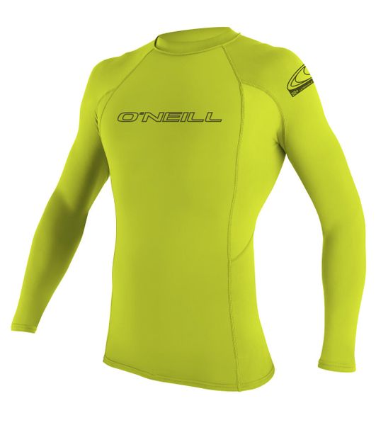 Koszulka ONEILL BASIC SKINS L/S RASH GUARD. Zielone koszulki sportowe męskie O'Neill, l, bez wzorów, z materiału, bez kołnierzyka, bez ramiączek, na golfa. Za 159.65 zł.