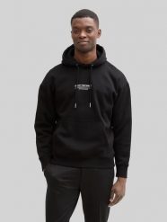 Męska Bluza Tom Tailor Relaxed Printed Hoodie Black 1045580 29999. Czarne bluzy męskie Tom Tailor, m, bez wzorów, z kapturem. Za 139.99 zł.