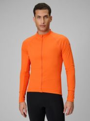 4F Koszulka kolarska z długim rękawem męska - pomarańczowa S. Brązowe t-shirty męskie 4f, m, bez wzorów, z materiału, sportowe, bez kołnierzyka. Za 199.99 zł.