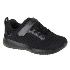 Buty do chodzenia dziewczęce, Skechers Bobs Squad-Charm League. Czarne buty sportowe dziewczęce Skechers, bez wzorów, bez zapięcia, trekkingowe. Za 139.99 zł.