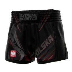 Spodenki Muay Thai męskie EXTREME HOBBY POLSKA ULTIMATE. Czarne szorty męskie EXTREME HOBBY, m, bez wzorów, z materiału. Za 209.00 zł.