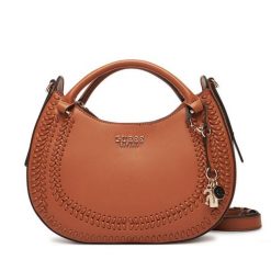 Torebka Guess. Brązowe torebki do ręki damskie Guess, z aplikacjami, klasyczne, bez dodatków. Za 489.99 zł.