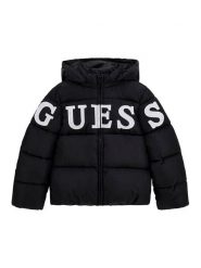 Guess Kurtka zimowa J5BL16 WB240 Czarny Regular Fit. Czarne buty zimowe dziewczęce Guess, z aplikacjami, z syntetyku, bez zapięcia. Za 259.99 zł.