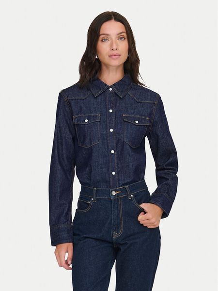 ONLY Koszula jeansowa Charlize 15364777 Niebieski Regular Fit. Niebieskie bluzki damskie Only, m, bez wzorów, z bawełny, bez kołnierzyka, bez ramiączek. Za 135.99 zł.