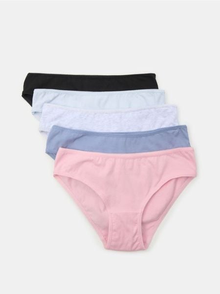 Bawełniane figi 5 pack - wielobarwny. Figi damskie Sinsay, l, bez wzorów, z bawełny. Za 25.99 zł.