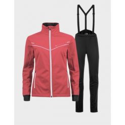 Komplet do narciarstwa biegowego damski Halti Vire XCT. Czerwone bluzy sportowe damskie Halti, xs, bez wzorów, bez kaptura, narciarskie. Za 894.99 zł.