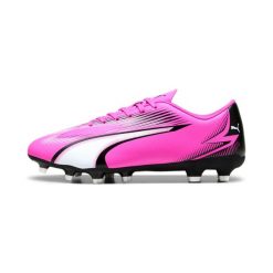Buty piłkarskie Puma Ultra Play FG/AG. Białe buty sportowe męskie Puma, z materiału, bez zapięcia, do piłki nożnej. Za 179.09 zł.