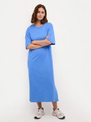 Kaffe Sukienka codzienna Edna 10507351 Niebieski Loose Fit. Niebieskie sukienki damskie Kaffe, na co dzień, s, bez wzorów, z bawełny, bez kołnierzyka, bez ramiączek, proste. Za 119.99 zł.