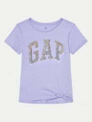 Gap T-Shirt 886009 Fioletowy Regular Fit. Fioletowe t-shirty i topy dla dziewczynek GAP, bez wzorów, z bawełny, bez ramiączek. Za 79.99 zł.