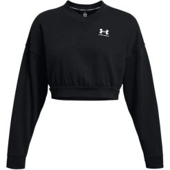 Damska bluza oversize z okrągłym dekoltem Under Armour Rival Terry. Białe bluzy sportowe damskie Under Armour, s, bez wzorów, z bawełny, z kapturem, na fitness i siłownię. Za 260.03 zł.