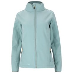 Softshell damski Whistler Covina. Niebieskie kurtki sportowe damskie Whistler, l, bez wzorów, z softshellu, bez kaptura, trekkingowe. Za 199.99 zł.