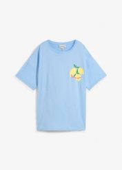 T-shirt oversize z czystej bawełny organicznej. Białe t-shirty damskie bonprix, bez wzorów, z bawełny, bez kołnierzyka. Za 59.99 zł.
