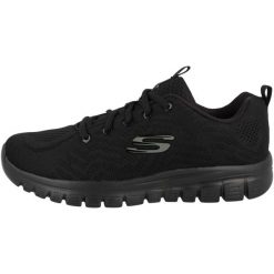 Buty do chodzenia damskie, Skechers Graceful Get Connected. Czarne obuwie sportowe damskie Skechers, bez wzorów, z materiału, trekkingowe, Skechers Sport. Za 199.99 zł.