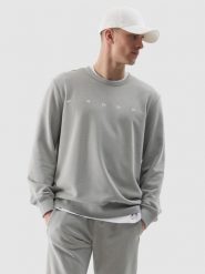 4F Bluza dresowa nierozpinana bez kaptura męska - szara S. Szare bluzy męskie 4f, l, bez wzorów, z bawełny, bez kaptura. W wyprzedaży za 79.99 zł.