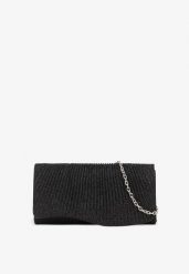 Czarna Torebka Ozdobiona Metaliczną Nicią Lidisse. Czarne torby na ramię damskie Renee, bez wzorów, eleganckie, bez dodatków. Za 39.99 zł.