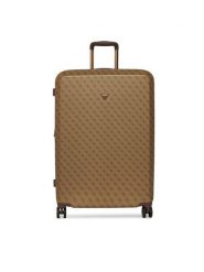 Guess Walizka duża Latona Travel TWHK92 11988 Beżowy ciemny. Brązowe walizki męskie Guess, z aplikacjami, z tworzywa sztucznego, duże. Za 1,089.00 zł.