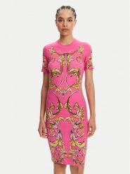 Versace Jeans Couture Sukienka codzienna 78HAO9P9 Różowy Slim Fit. Czerwone sukienki damskie Versace Jeans Couture, na co dzień, s, bez wzorów, z bawełny, bez kołnierzyka, bez ramiączek, proste. W wyprzedaży za 719.99 zł.